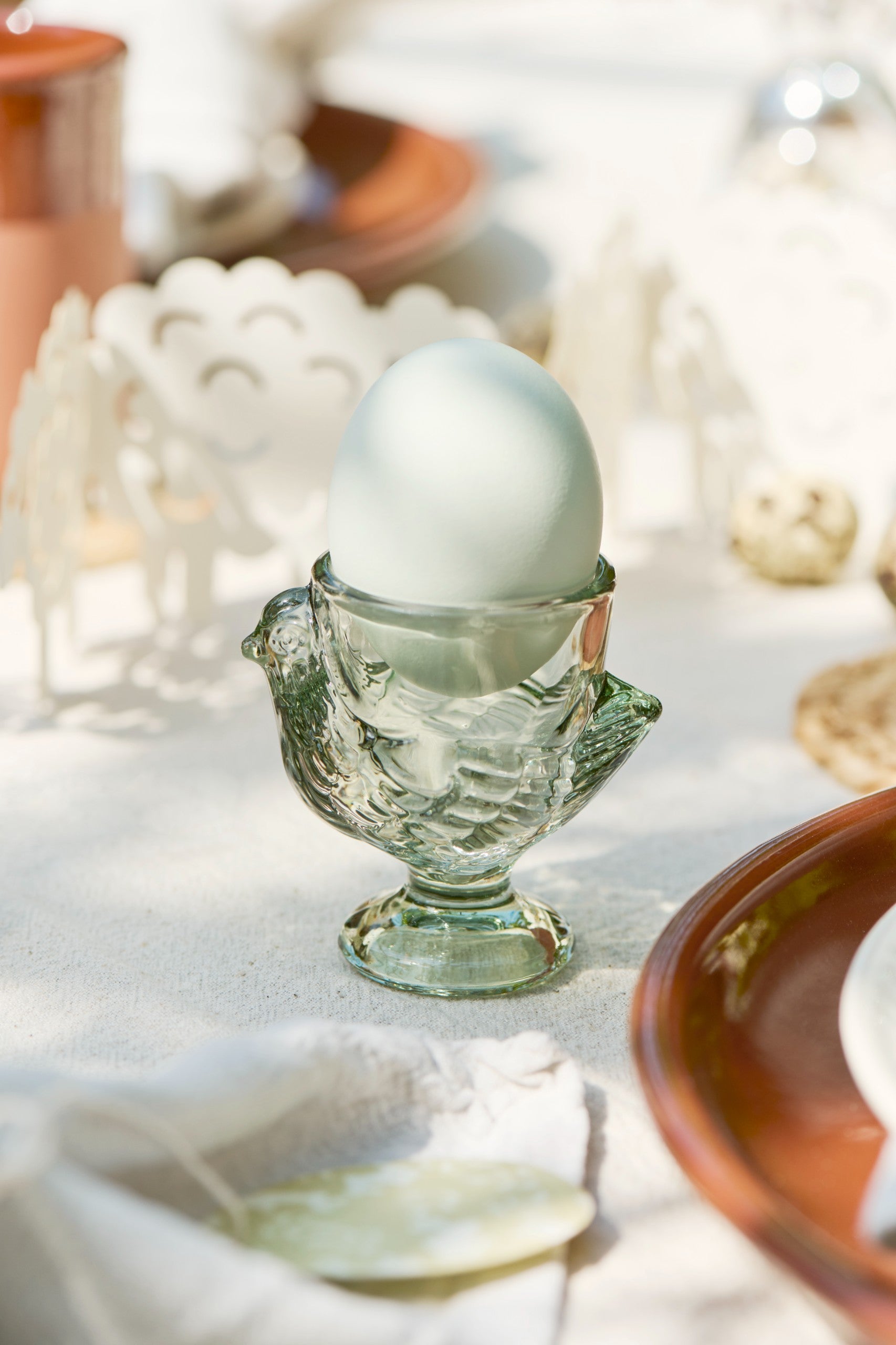 Glass Chicken Egg Cup