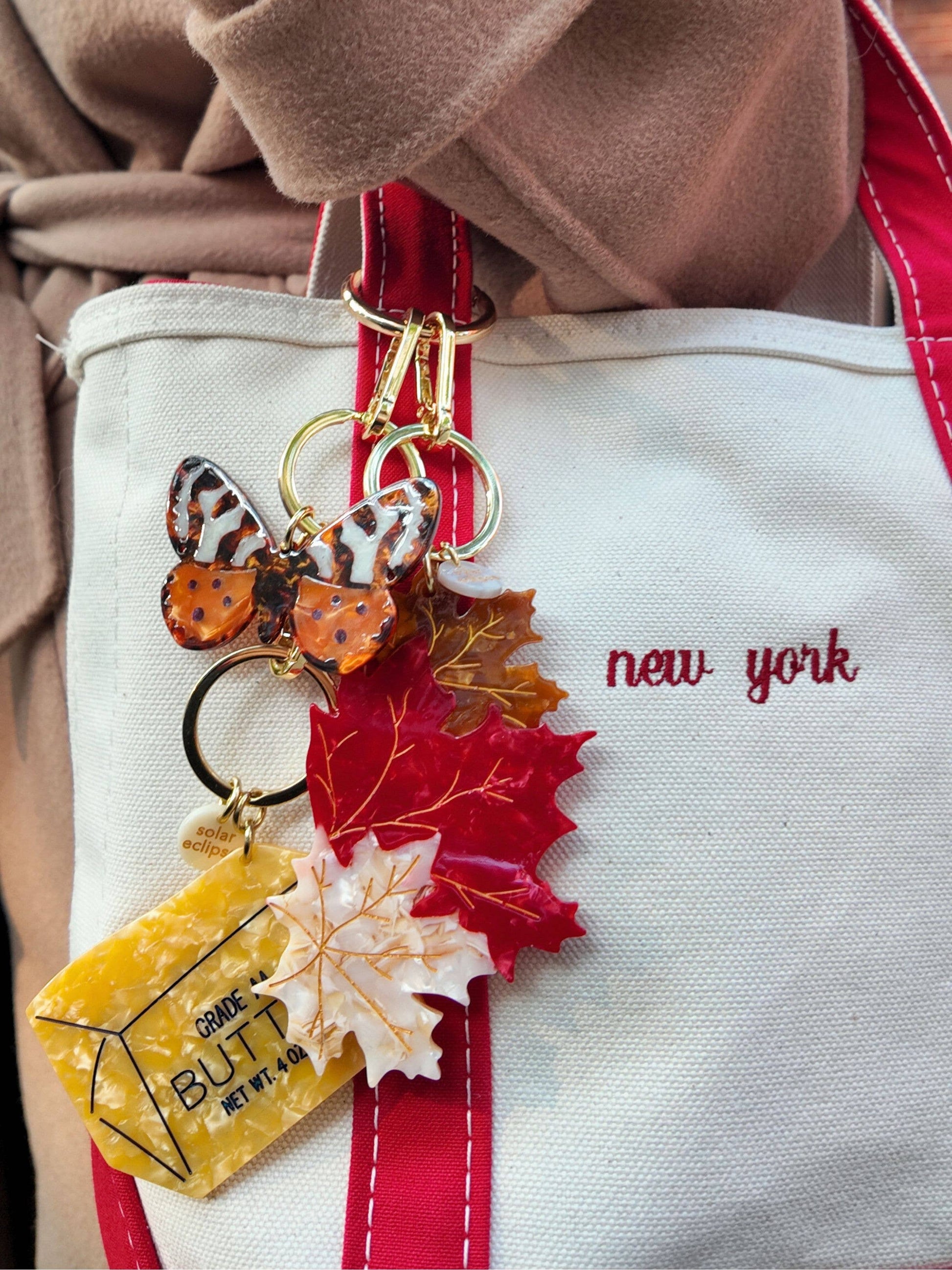 Hand-painted Butter Bag Charm + Keycharm | Eco-Friendly