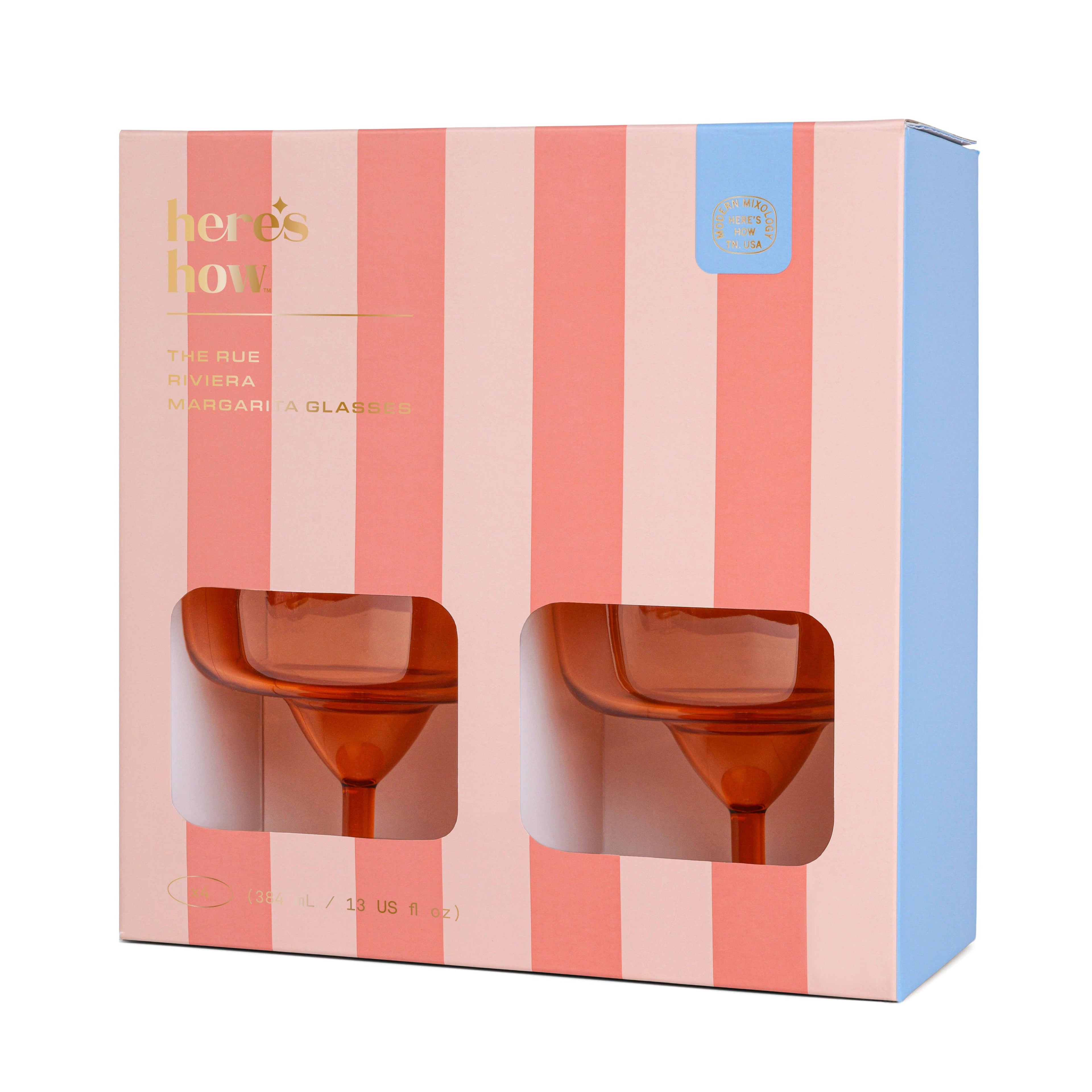 Margarita Glass - Set of 4 - Orange