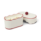 Cherie Ceramic Dish Candle - Red - French Linen & Orris