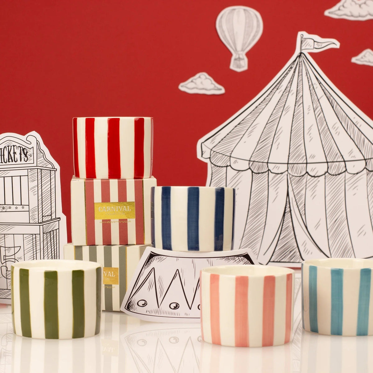 Olive Stripe Scented Candle - Tomato Leaf