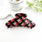 Checkered Vintage Crescent Hair Claw Clip