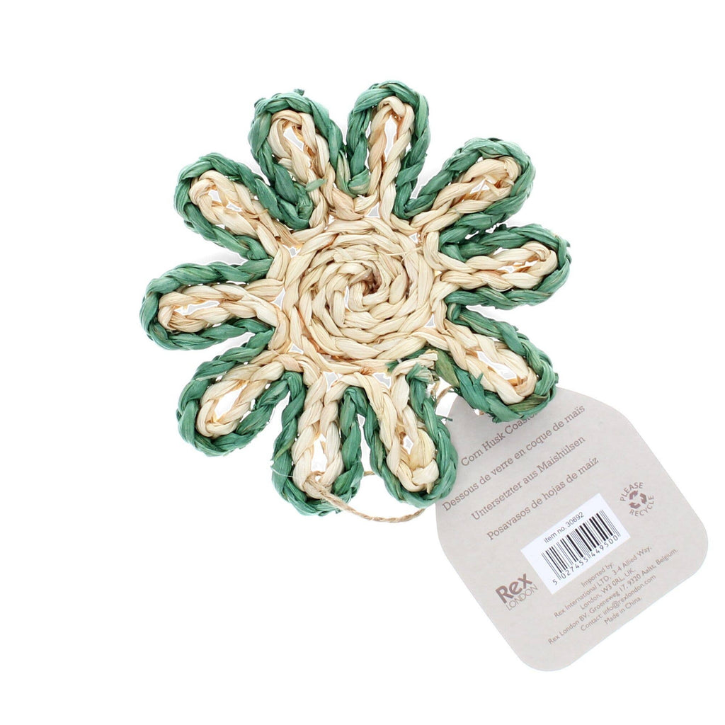 Corn Husk Coaster - Blue