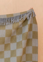 Blue/Green Checkerboard Recycled Wool Blanket