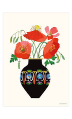 Poppies In a Vase Print A2