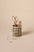 Black & White Wavy Storage Tin
