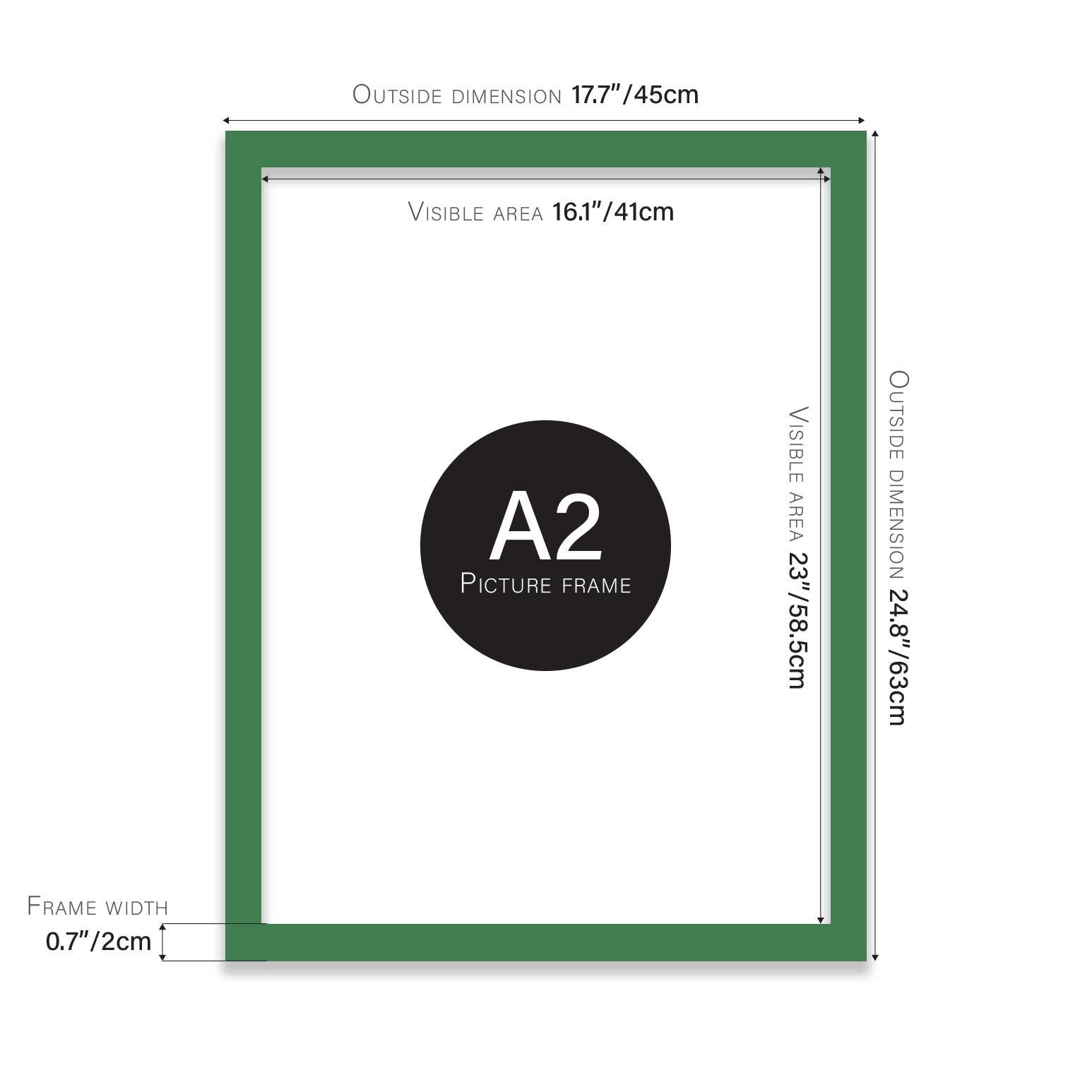 Green A2 Picture Frame