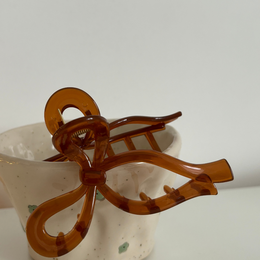 Bow Claw Clip - Brown