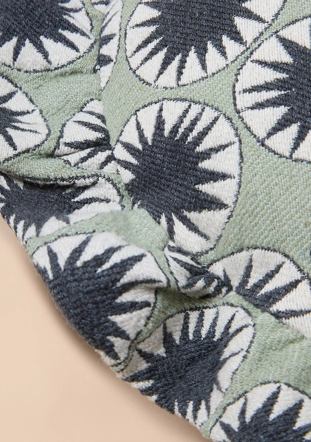 Green Star Round Cushion