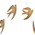Large Antique Gold Swallow Bird Garland