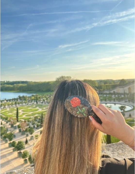 Hand-painted Rose Stem Handbag Hero Brush | Eco-Friendly