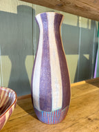 Striped vintage pottery vase