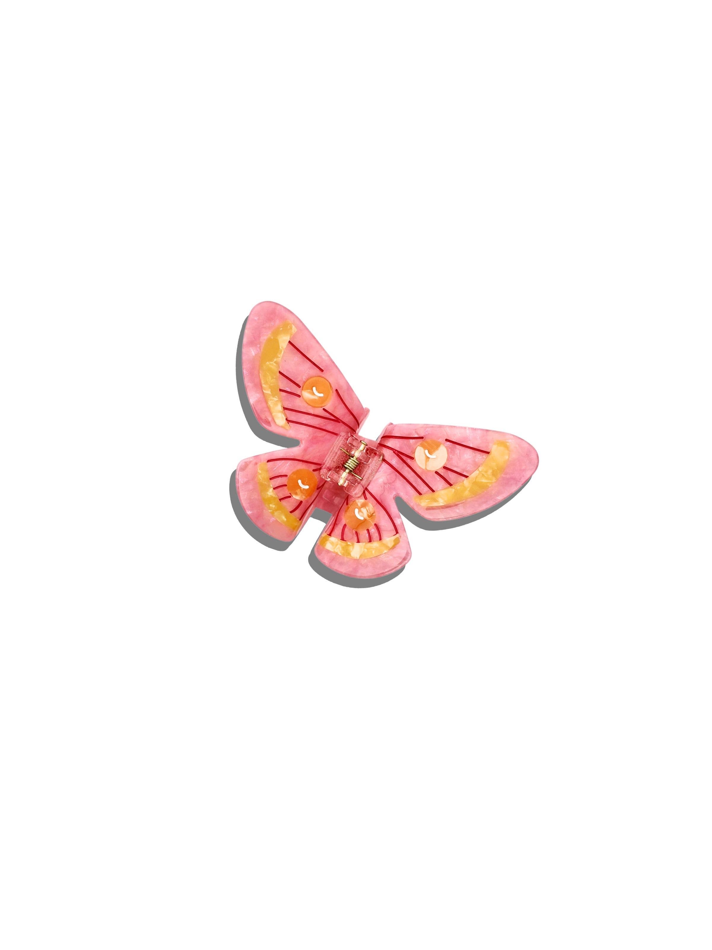 Hand-painted Silk Moth Claw Hair Clip