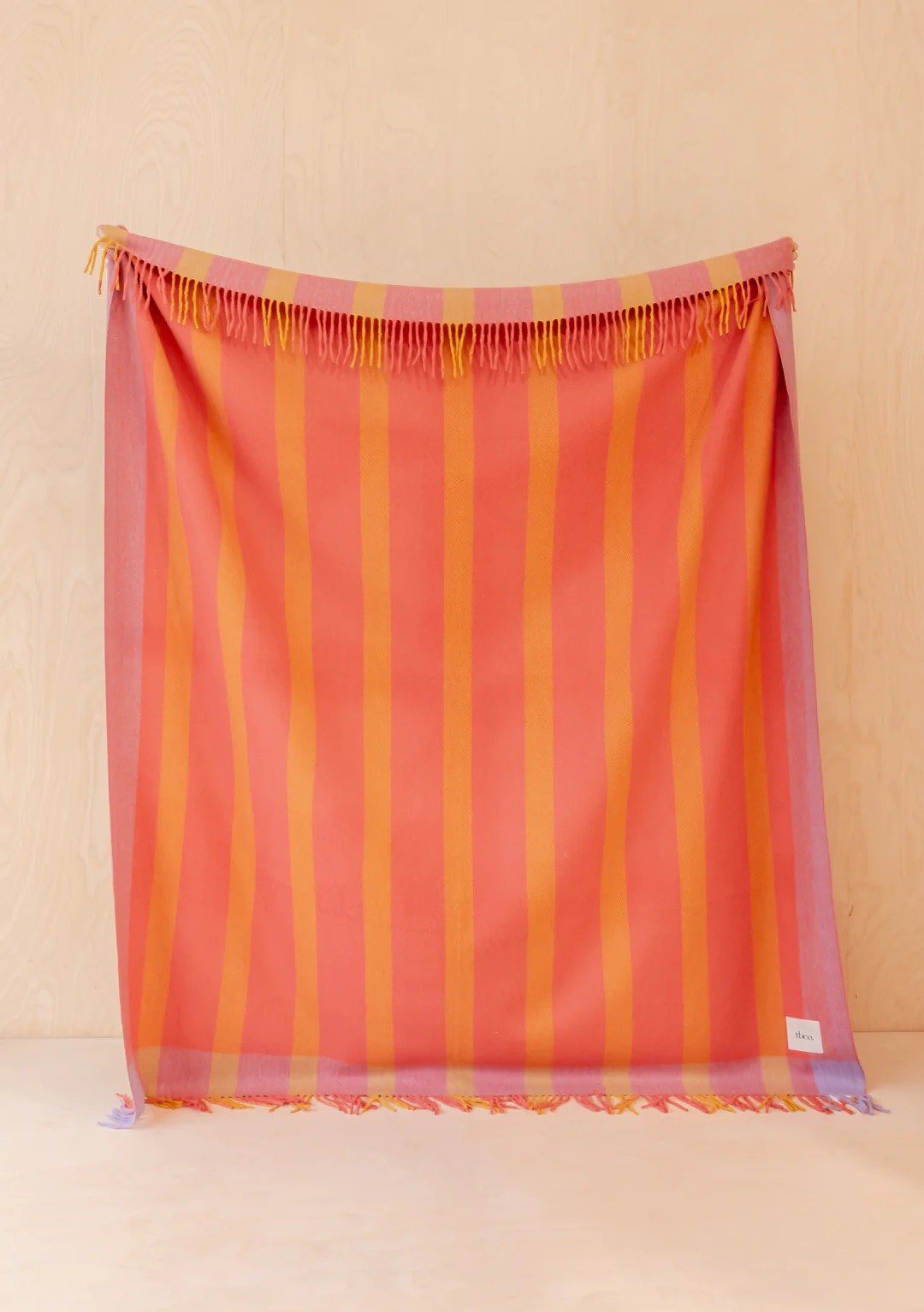 Orange Frame Stripe Recycled Wool Blanket