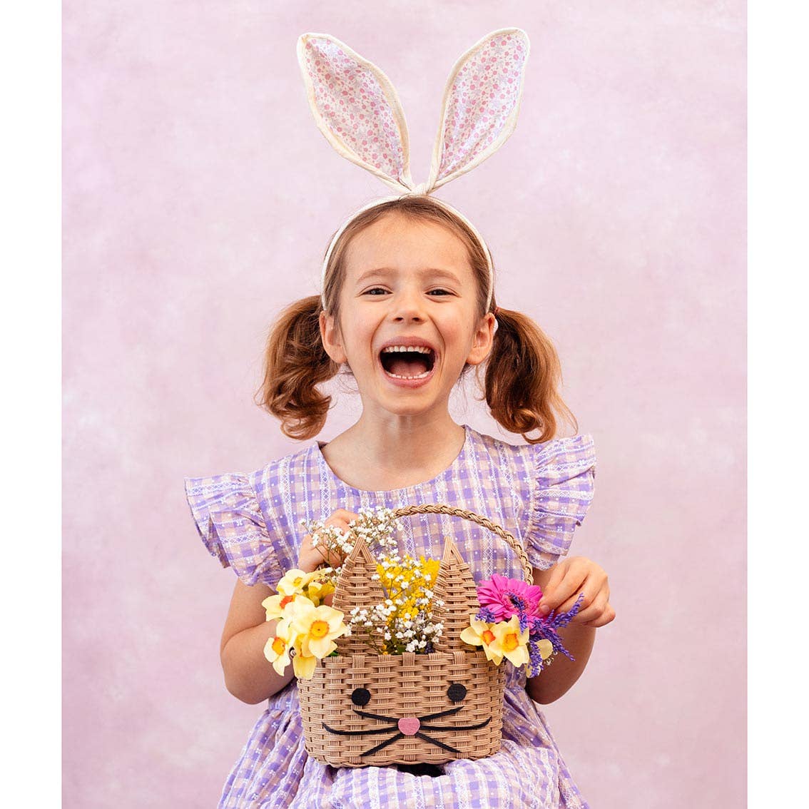Brown Recycled Paper Bunny Shaped Basket