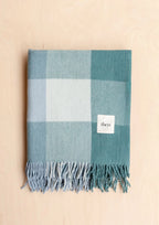 Blue Bold Check Recycled Wool Blanket