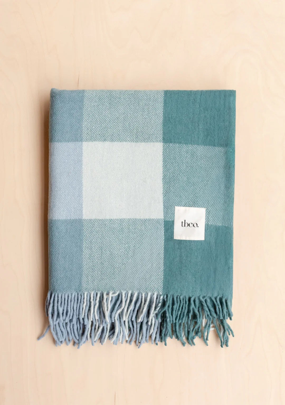 Blue Bold Check Recycled Wool Blanket