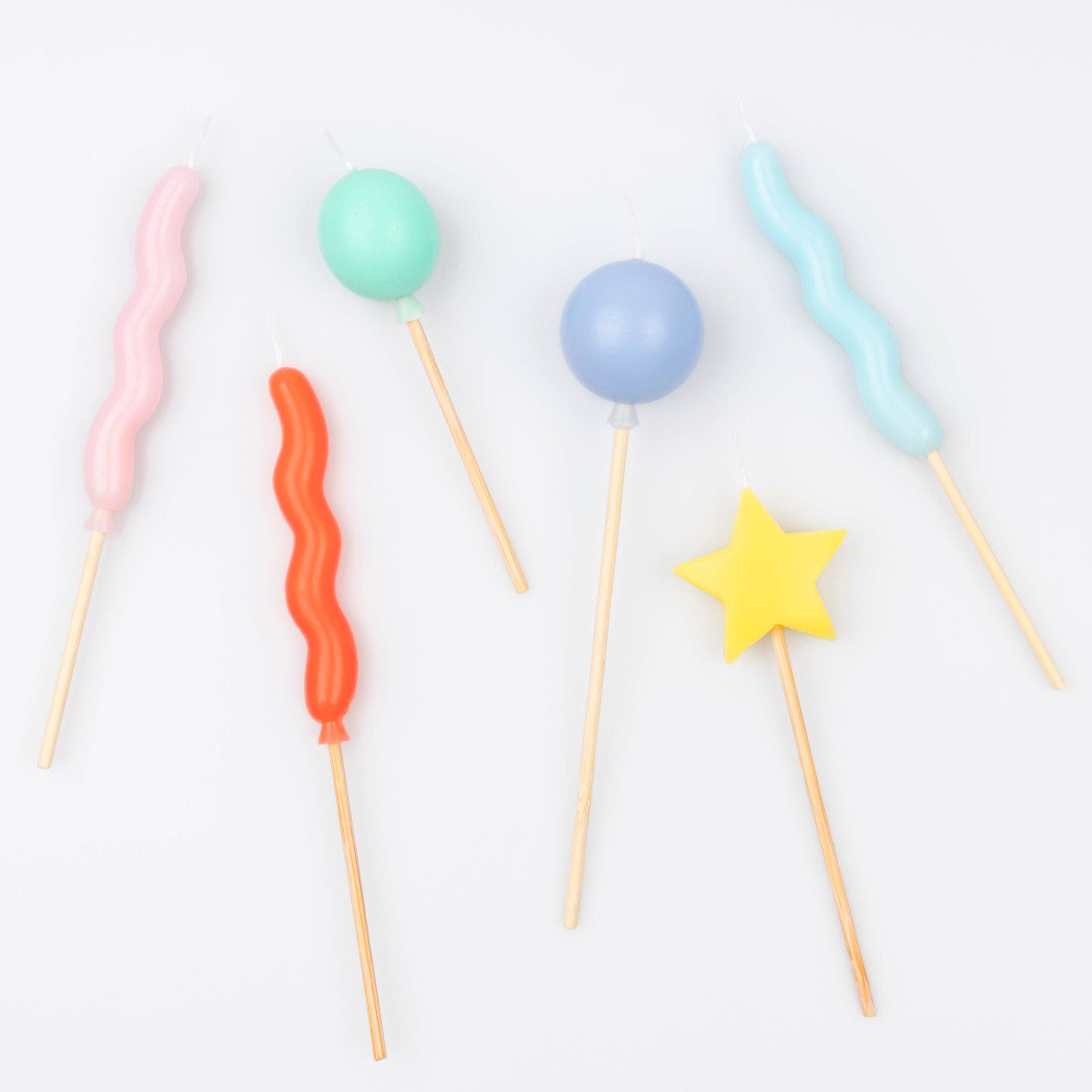 Bright Colour Birthday Candles – Set of 6