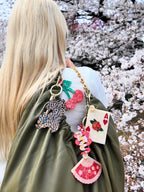 Hand-painted Cherry Bag Charm & Keychain | Eco-Friendly