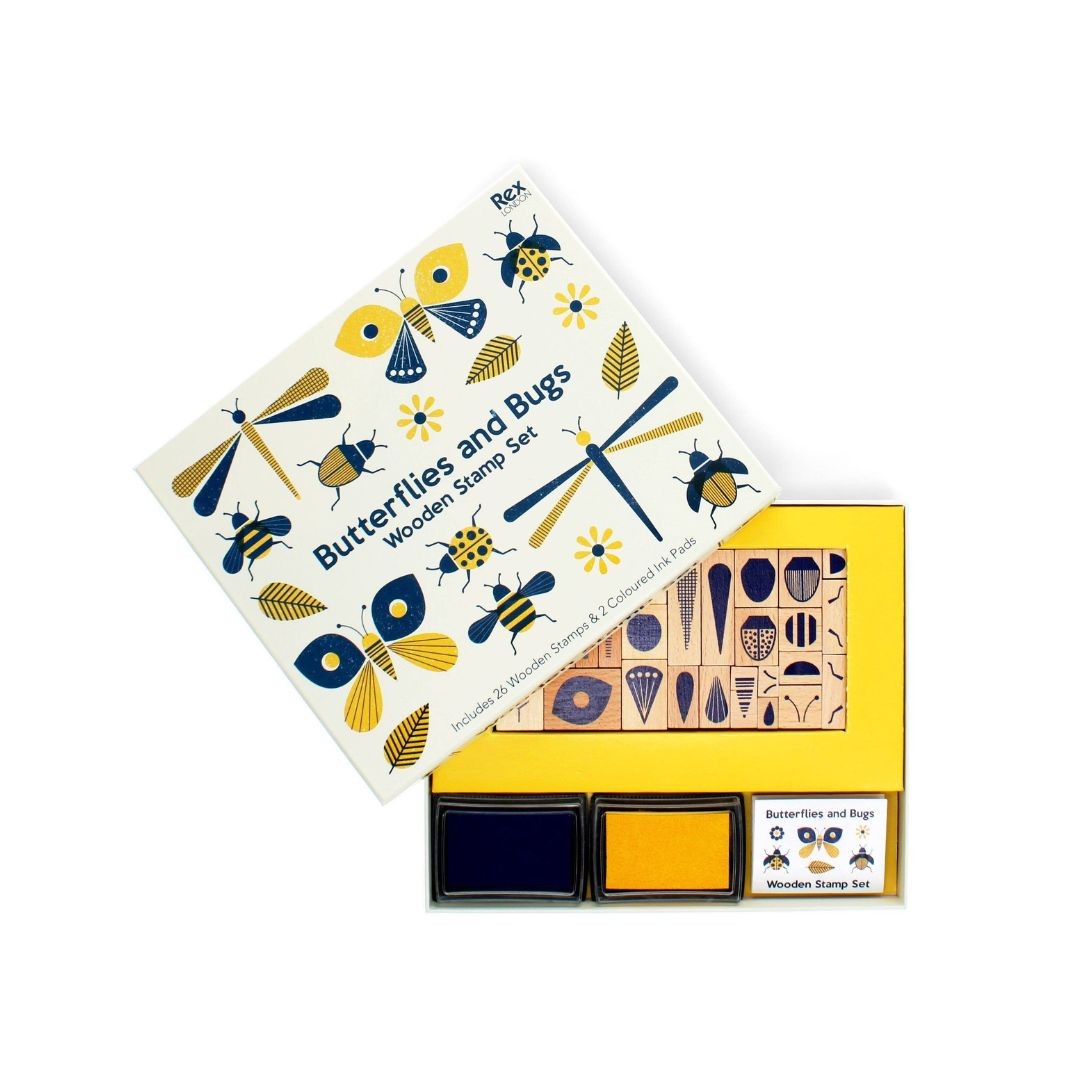 Wooden Stamp Set - Butterflies And Bugs