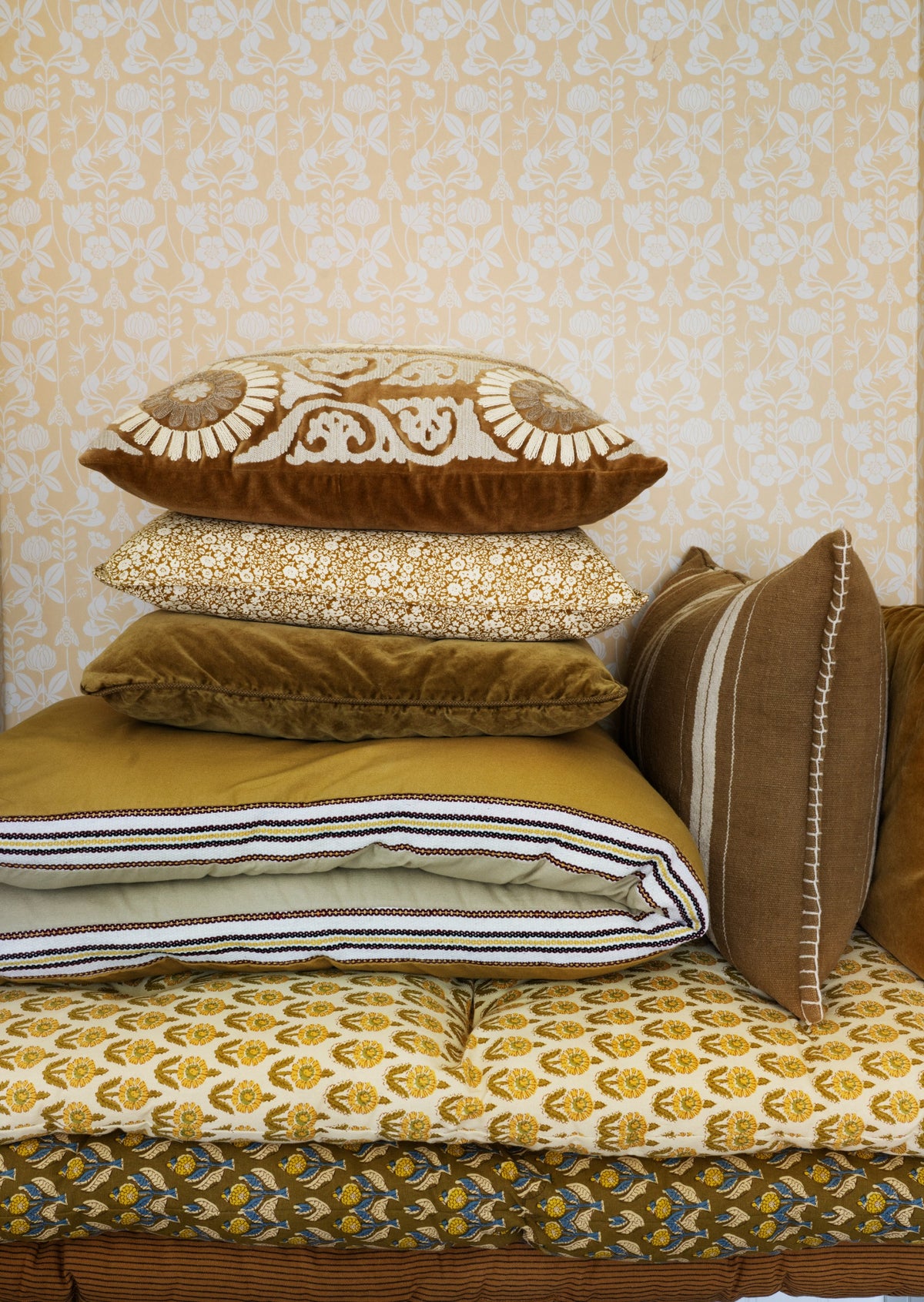 Caramel Suzani Velvet Cushion