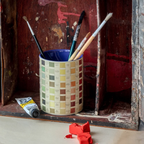 Enamel Watercolour Pot