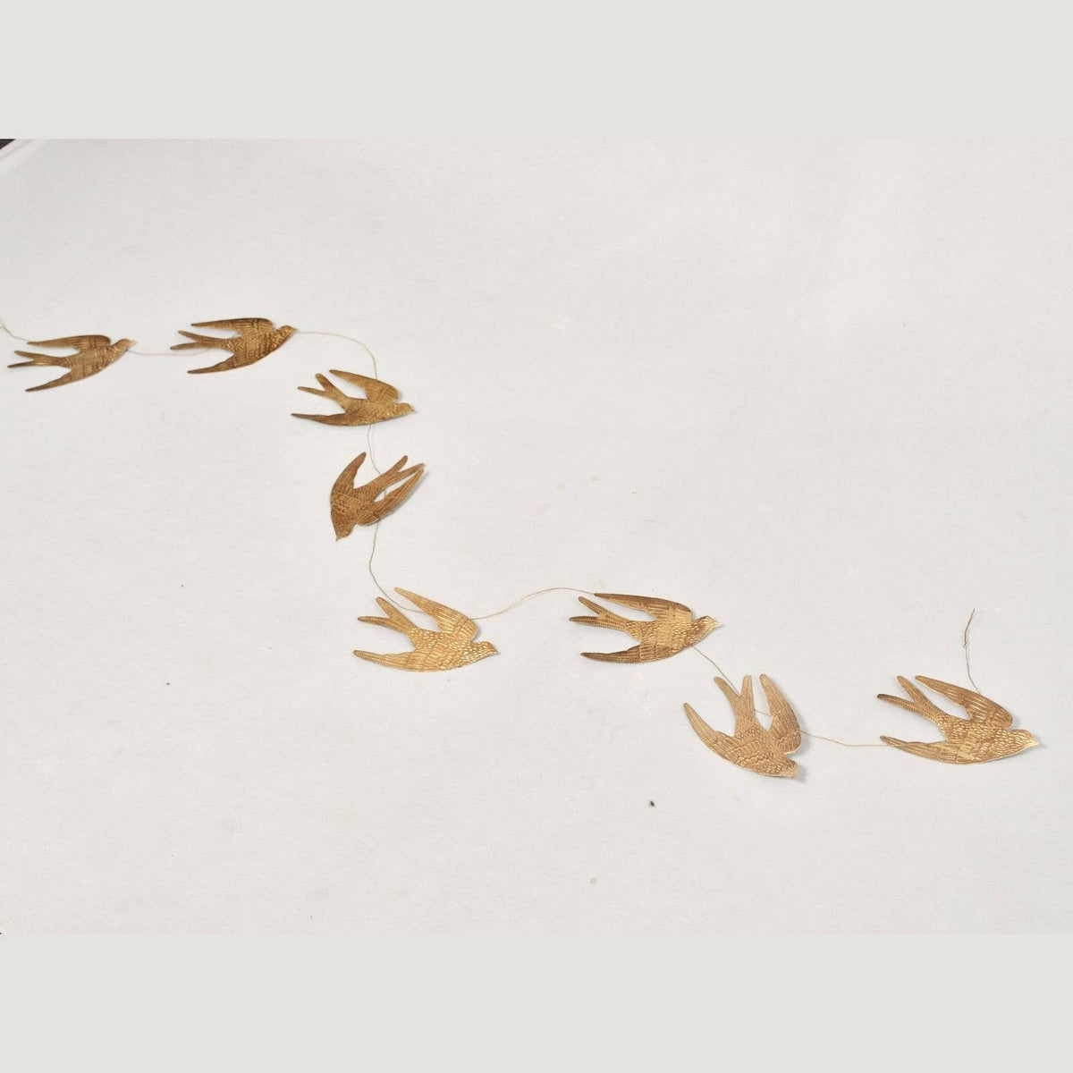 Large Antique Gold Swallow Bird Garland