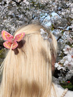 Hand-painted Silk Moth Claw Hair Clip