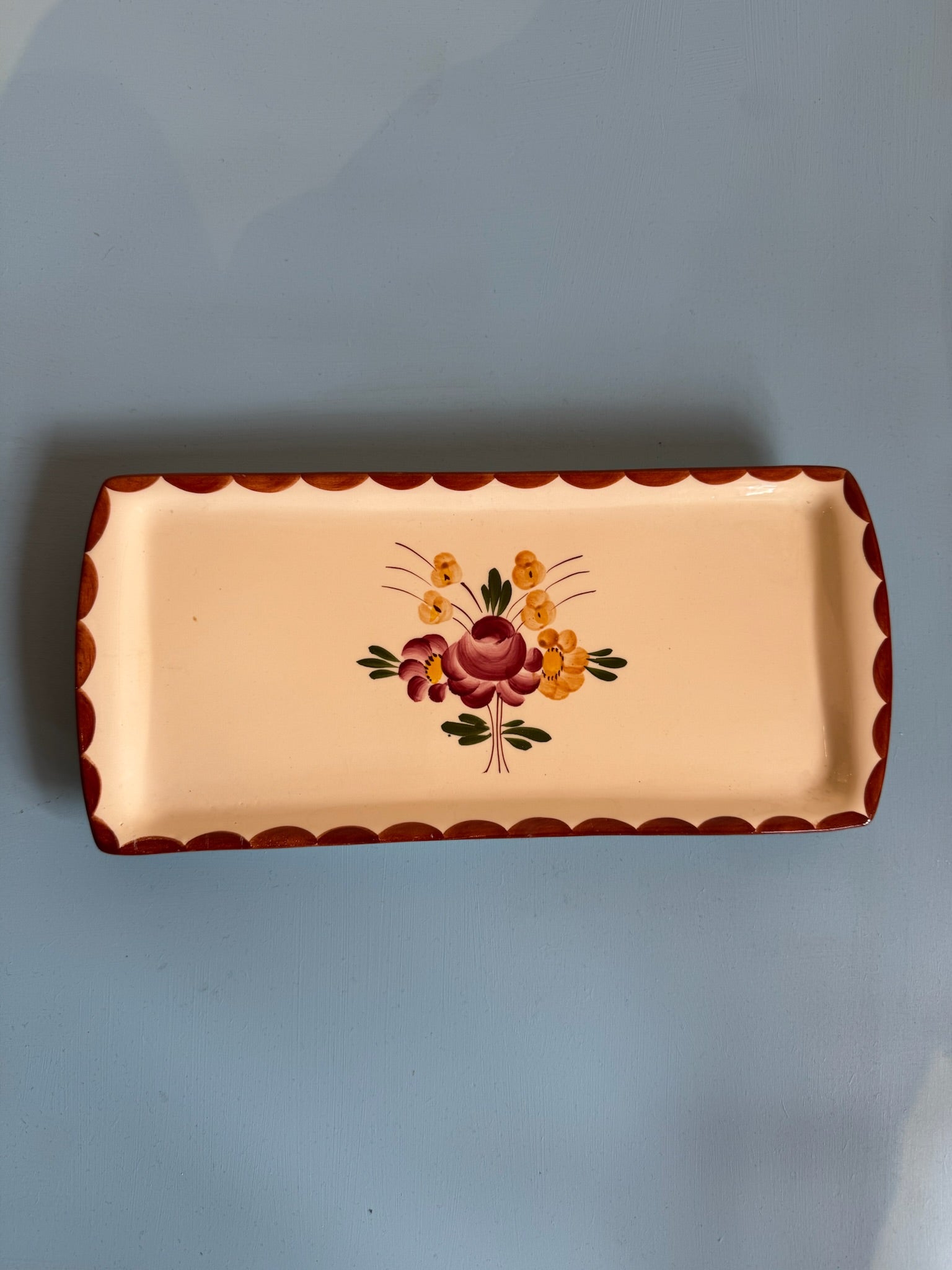 Vintage Quimper Rectangular Serving Plate