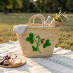 Strawberry Embroidered Market Basket