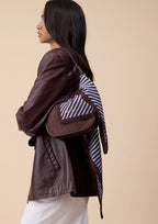 Merino Triangle Blue & Brown Stripe Scarf
