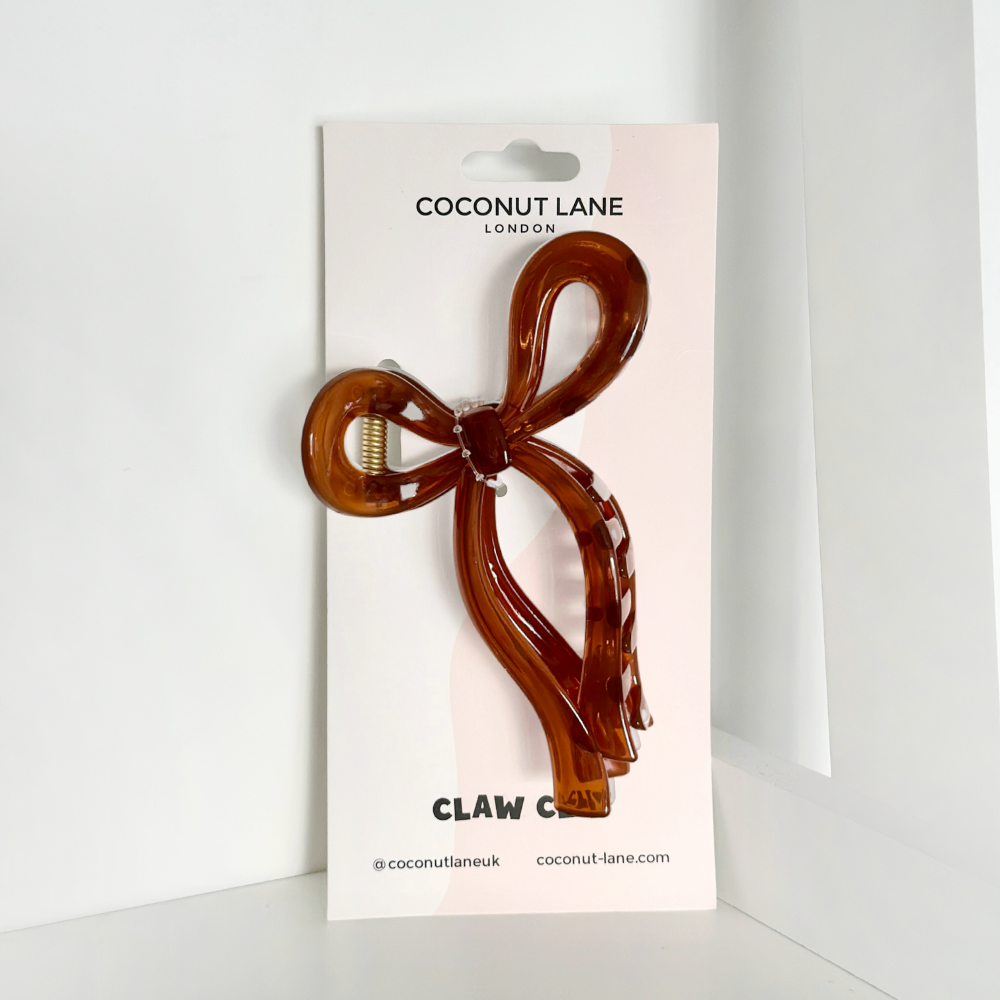 Bow Claw Clip - Brown