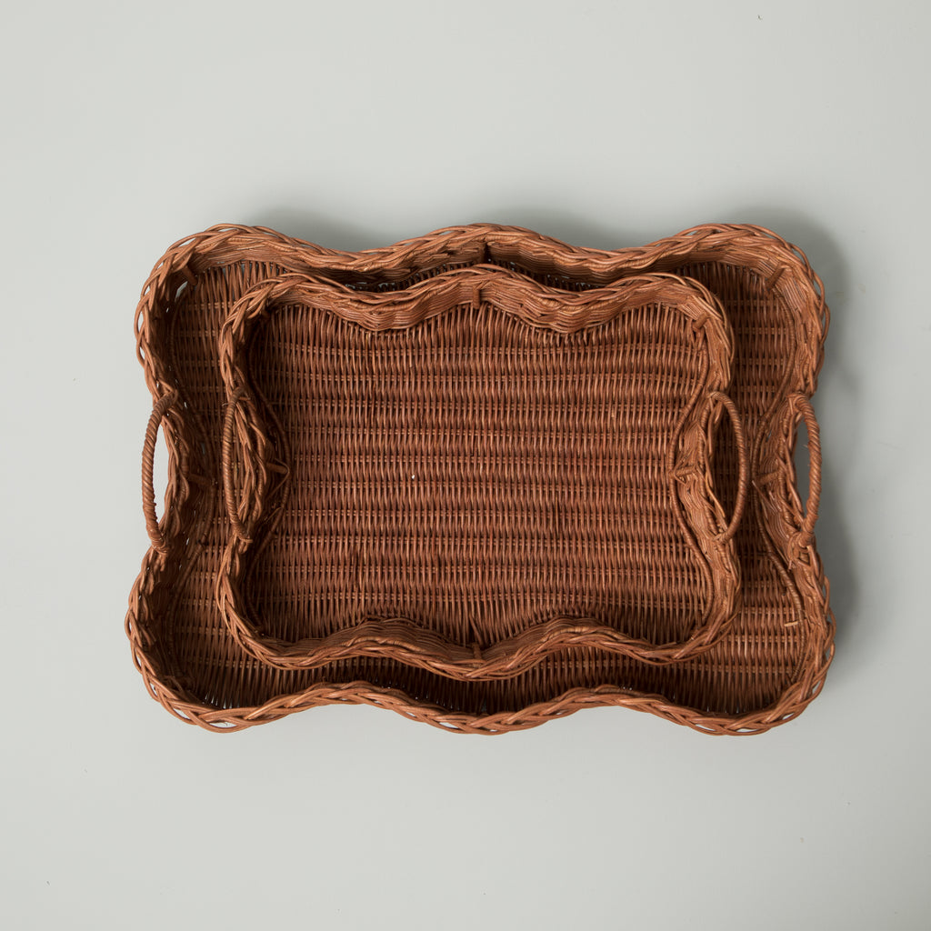 Rattan Scalloped Tray