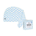 Quick-Dry Hair Wrap – Light Blue Check