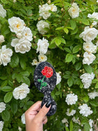 Hand-painted Rose Stem Handbag Hero Brush | Eco-Friendly