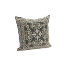 Mint Grey Embroidered Velvet Cushion