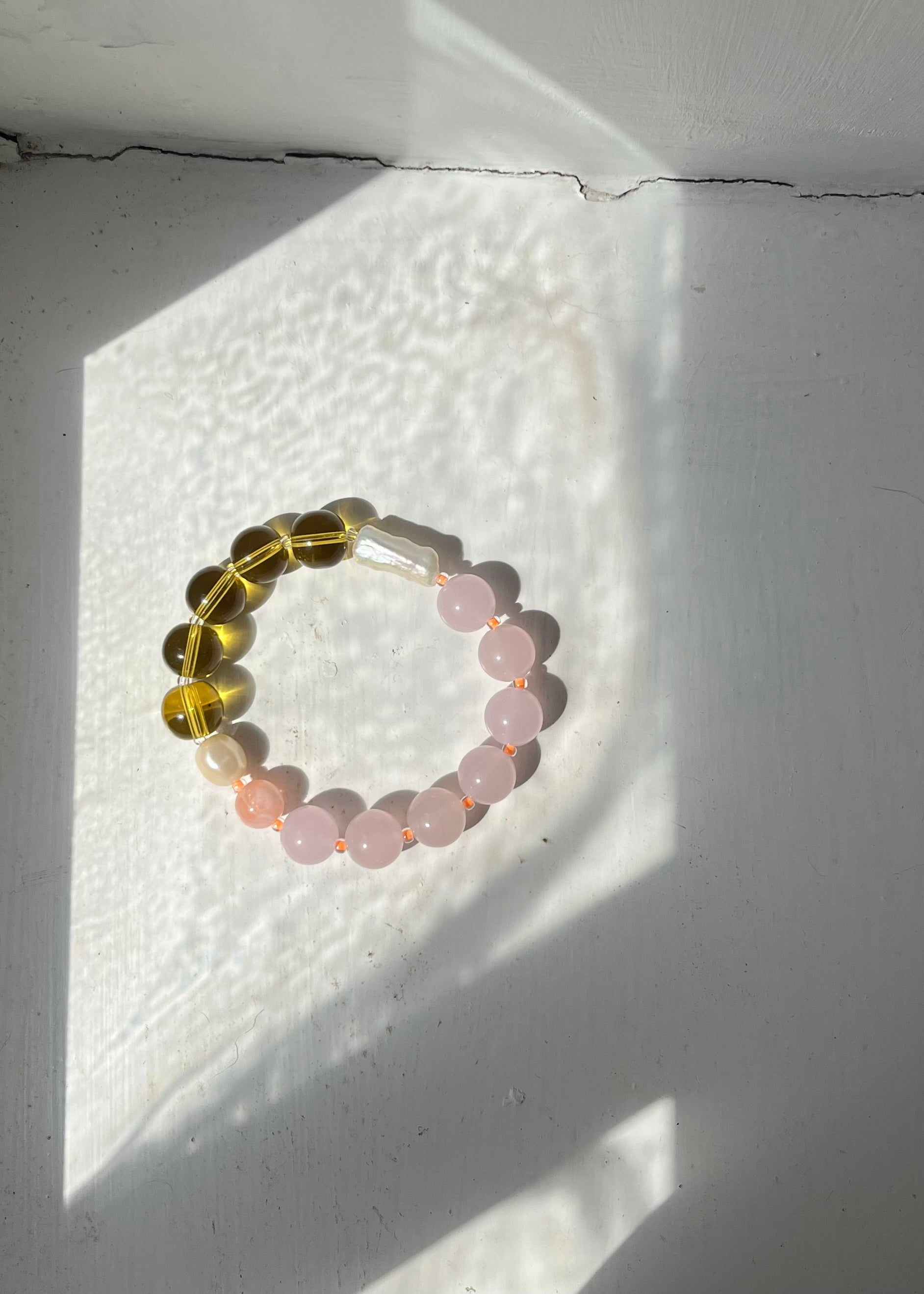 Milk Pink & Acid Amber Bracelet