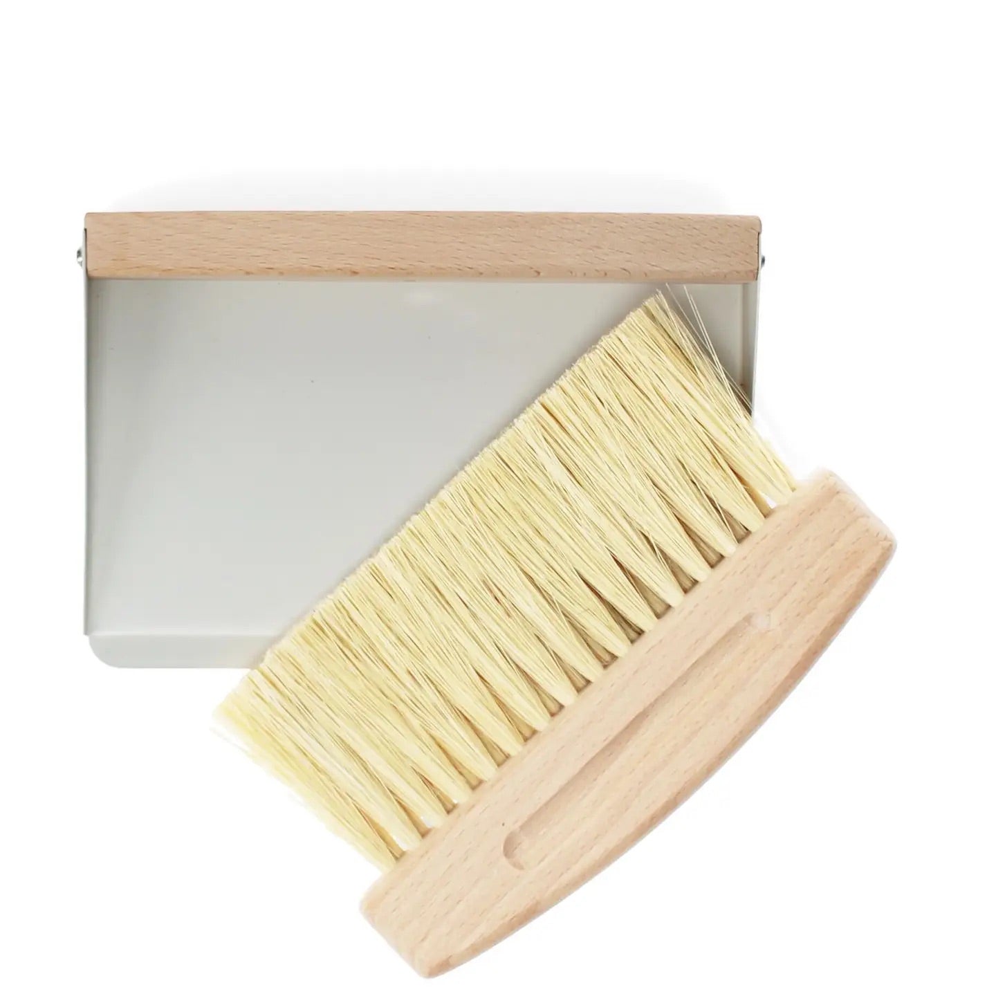 Wooden table brush and pan set Soft Grey