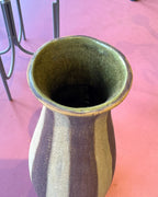 Striped vintage pottery vase