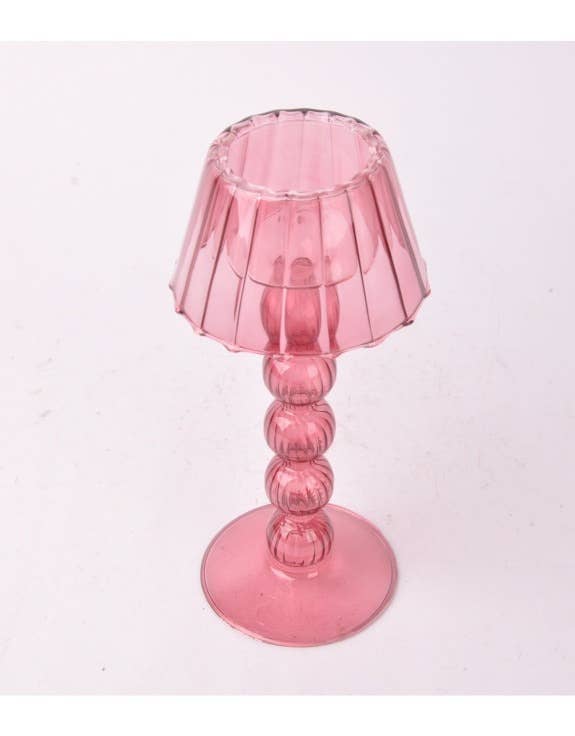 Dark Pink Glass Tealight Holder