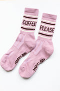 'Coffee Please' Sports Socks - Pink