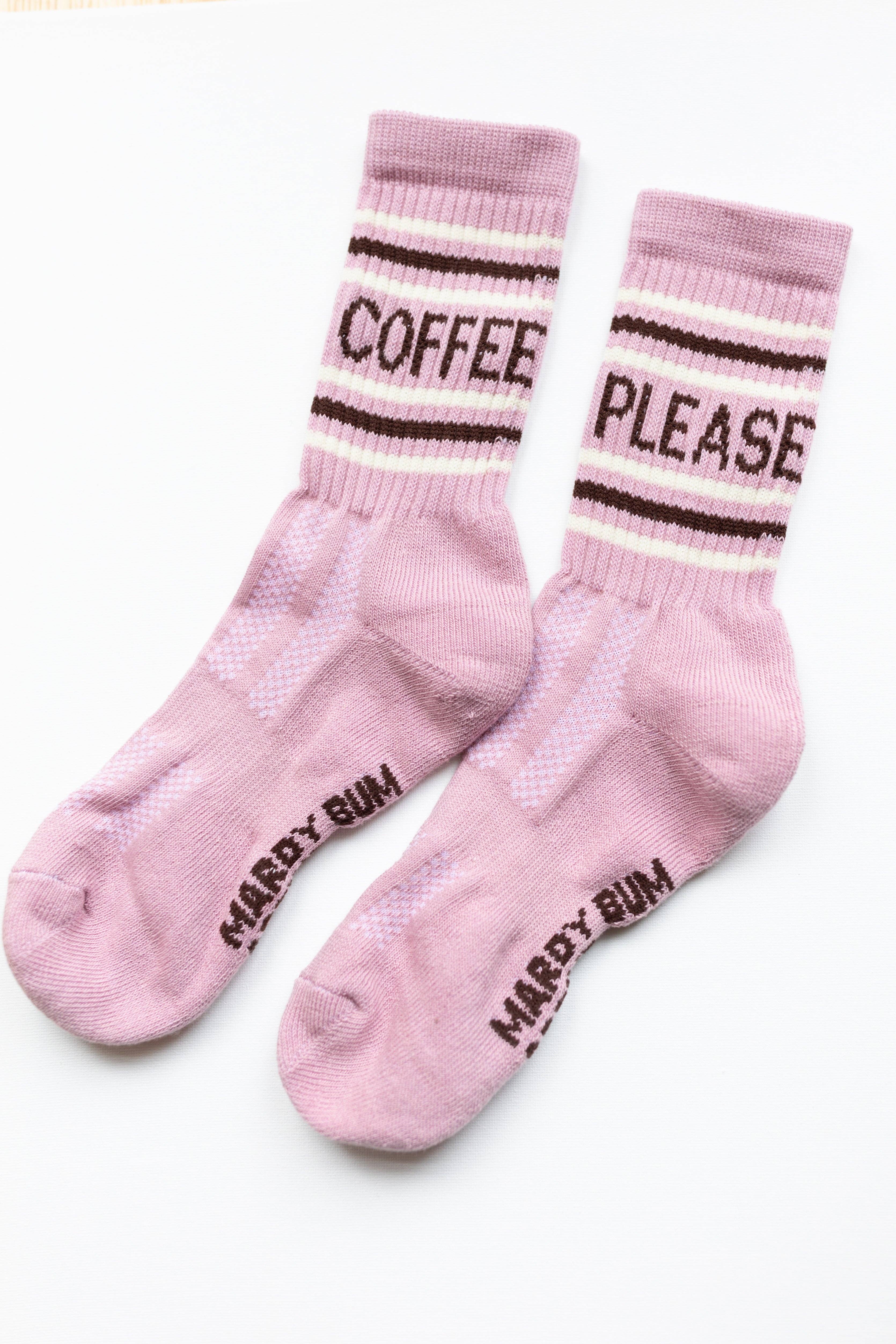 'Coffee Please' Sports Socks - Pink