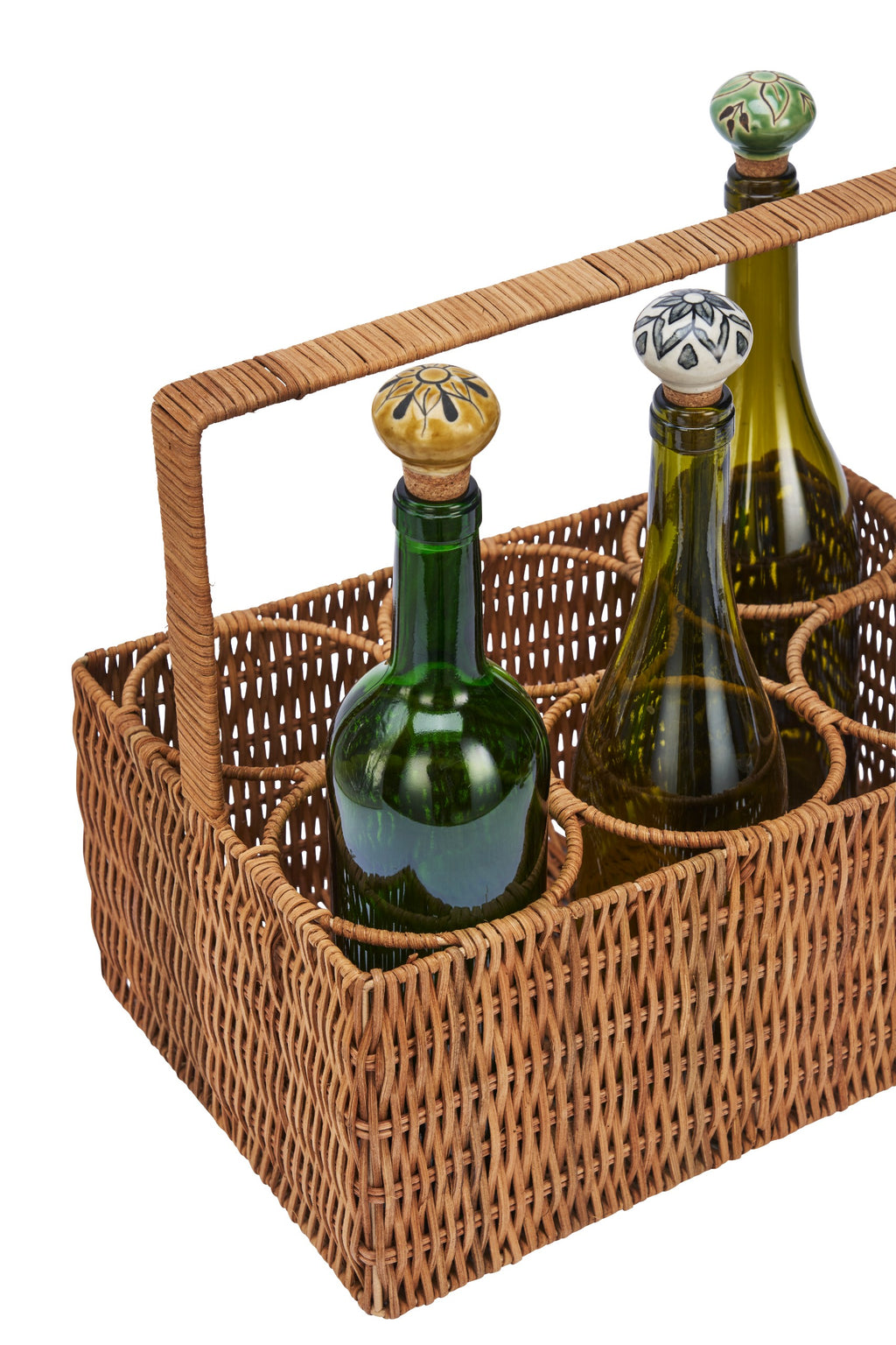 Rattan 6 Bottle Holder