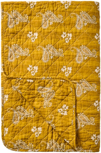 Quilt Mustard Paisley Pattern