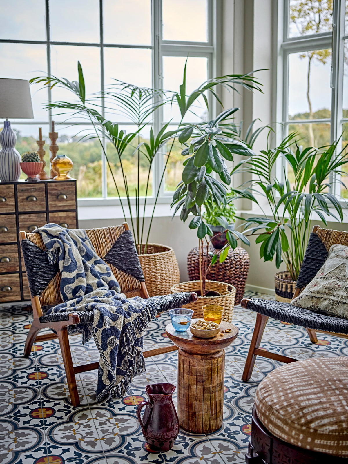 Santena Blue Recycled Cotton Throw