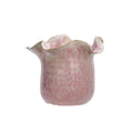 Stoneware flower pot, Pink/ Off White
