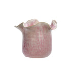 Stoneware flower pot, Pink/ Off White