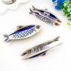 Oversized Sardine Print Hair Claw Clip