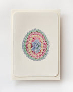 Blue & Pink Posies Royal Icing Egg Greeting Card | Easter