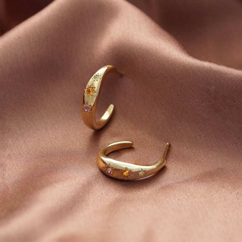 Kaleidoscope Disco Hoop Earrings Gold